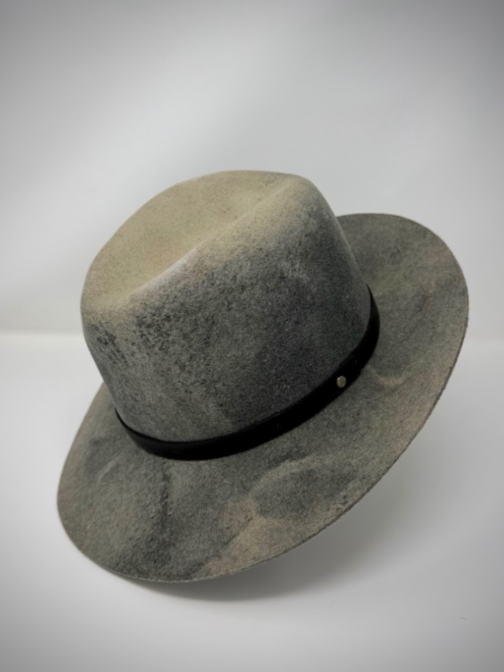 rag & bone Gray Wool Fedora Hat Wide Brim Rancher Style Size Small